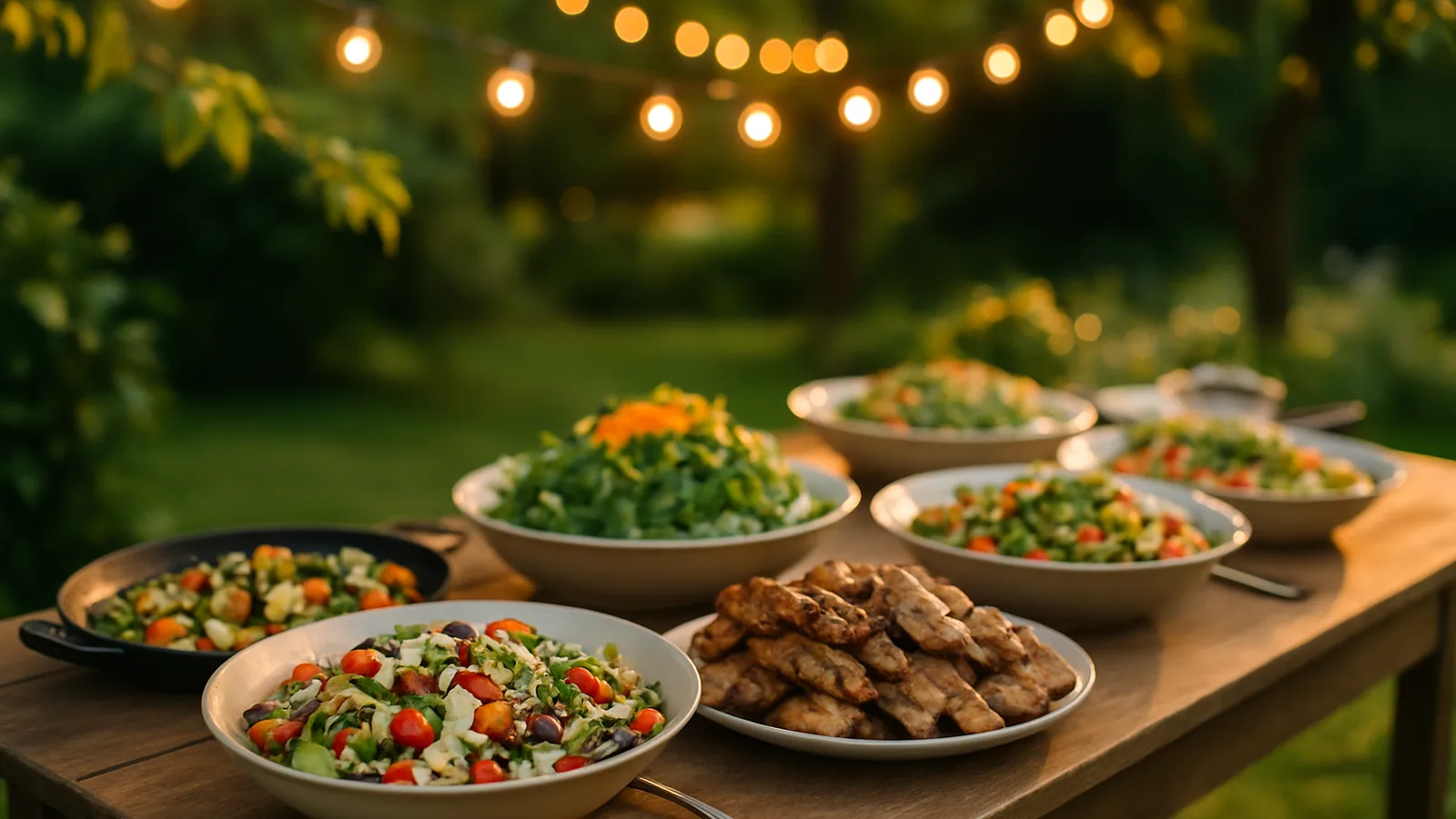 Buffet unter freiem Himmel bei einem Firmen-Sommerfest