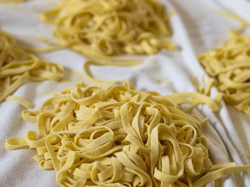 Tagliatelle, frisch für die Pasta-Station zubereitet