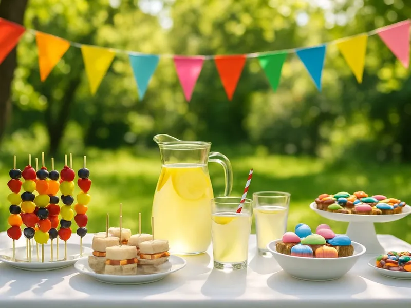 Bunt angerichtete Fingerfood-Häppchen für Kinder